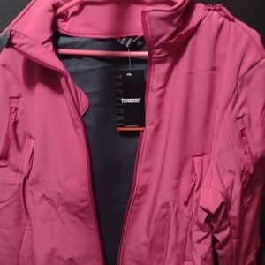 Women's windproof fleece coat with detachable hoodie